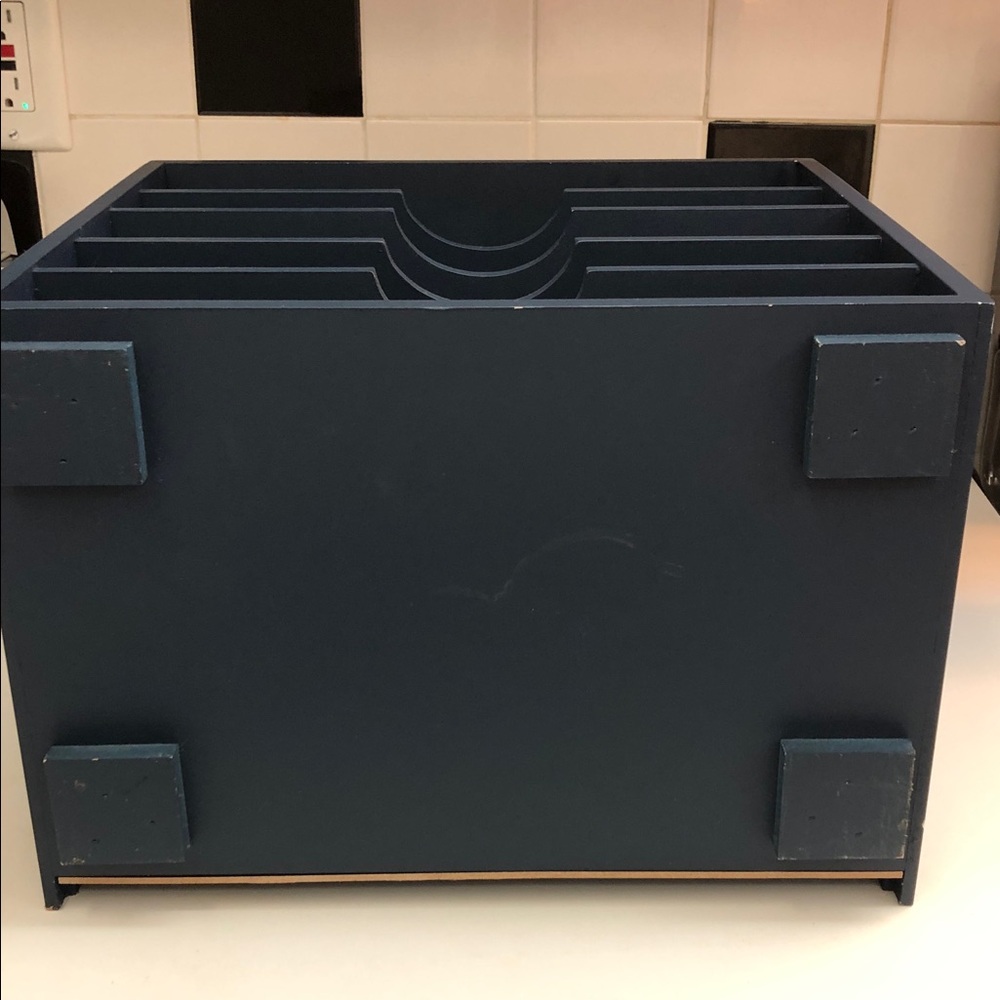 NAVY BLUE DESK ORGANIZER • 5 SLOTS - Picture 4 of 8